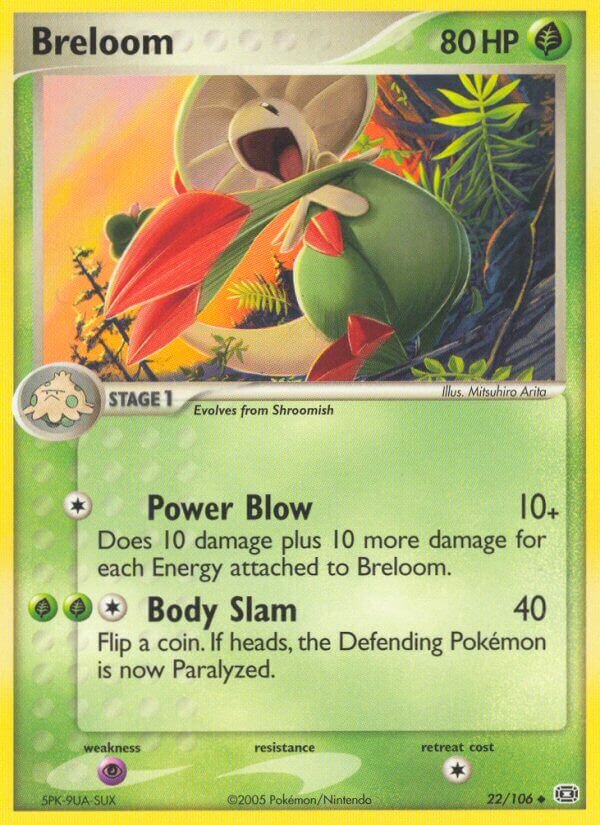 Breloom 022/107 — EX Smeraldo (Italian Pokémon TCG card)