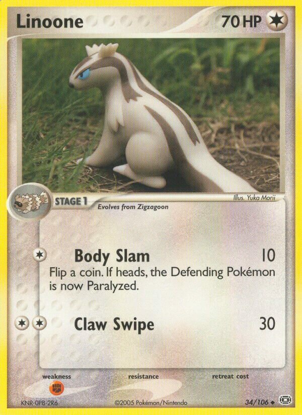 Linoone 034/107 — EX Smeraldo (Italian Pokémon TCG card)