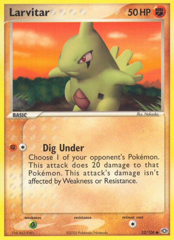 Larvitar 052/107 — EX Smeraldo (Italian Pokémon TCG card)