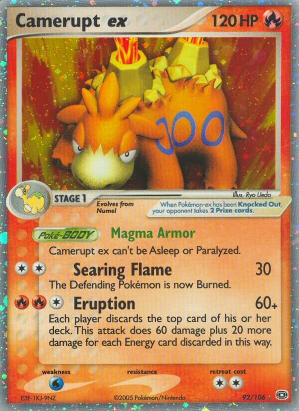 Camerupt ex 092/107 — EX Smeraldo (Italian Pokémon TCG card)