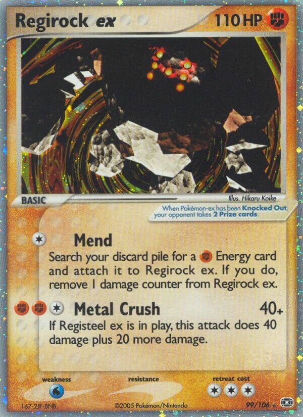 Regirock ex 099/107 — EX Smeraldo (Italian Pokémon TCG card)