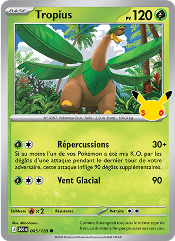 Tropius 005 — 30 Jahre (French Pokémon TCG card)
