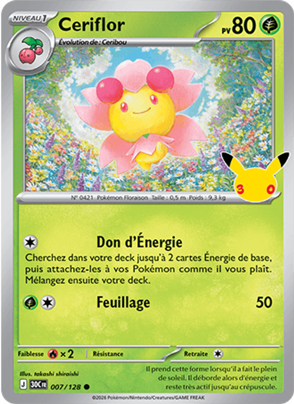 Ceriflor 007 — 30 Jahre (French Pokémon TCG card)