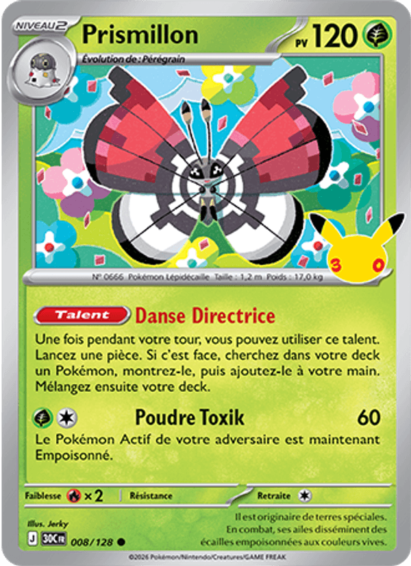 Prismillon 008 — 30 Jahre (French Pokémon TCG card)