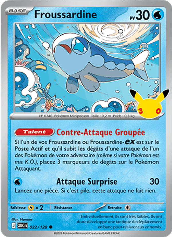 Froussardine 022 — 30 Jahre (French Pokémon TCG card)