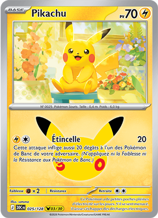 Pikachu 025 — 30 Jahre (French Pokémon TCG card)