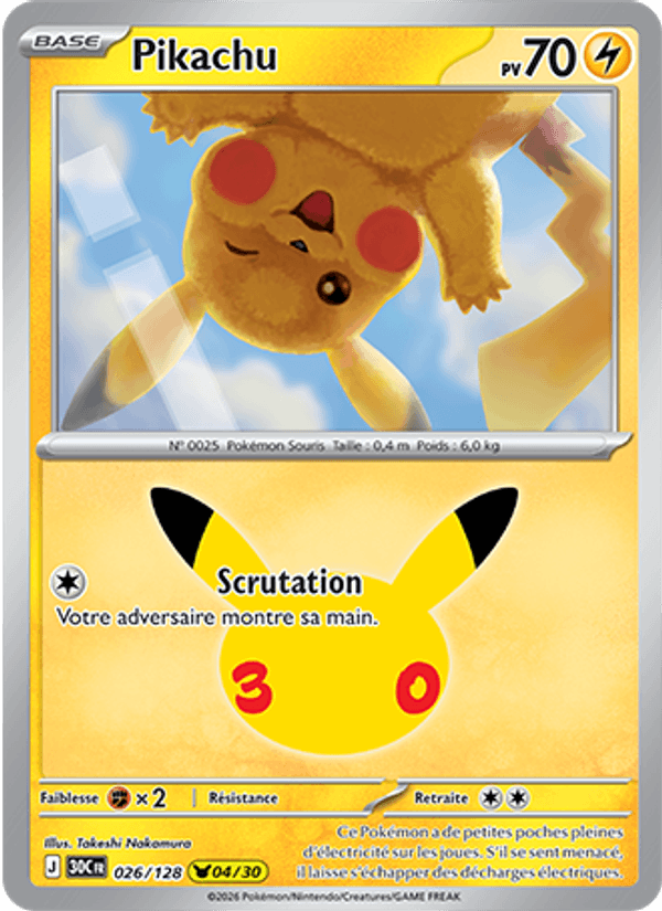 Pikachu 026 — 30 Jahre (French Pokémon TCG card)