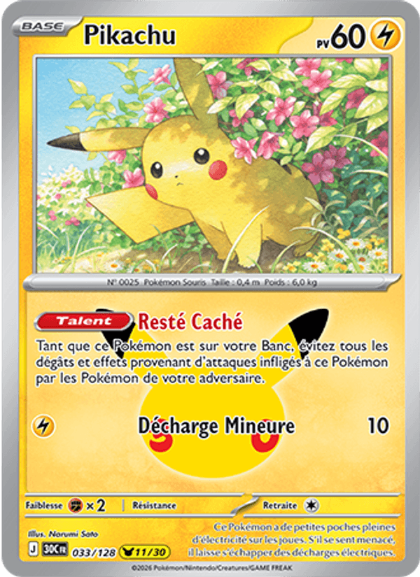 Pikachu 033 — 30 Jahre (French Pokémon TCG card)