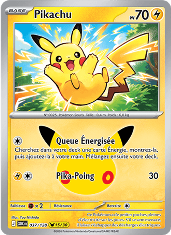 Pikachu 037 — 30 Jahre (French Pokémon TCG card)