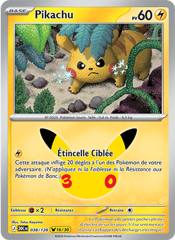Pikachu 038 — 30 Jahre (French Pokémon TCG card)