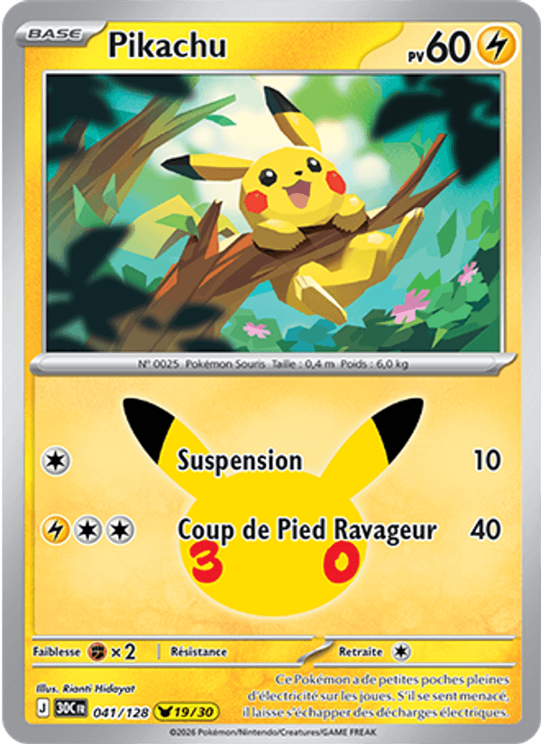 Pikachu 041 — 30 Jahre (French Pokémon TCG card)