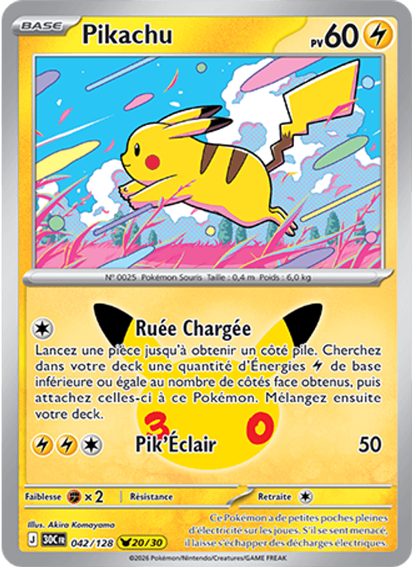 Pikachu 042 — 30 Jahre (French Pokémon TCG card)