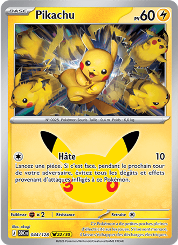 Pikachu 044 — 30 Jahre (French Pokémon TCG card)