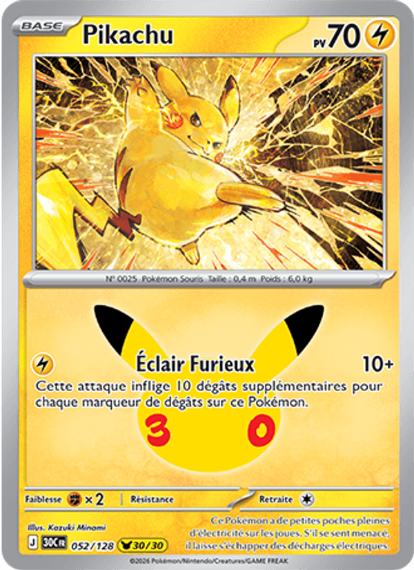 Pikachu 052 — 30 Jahre (French Pokémon TCG card)