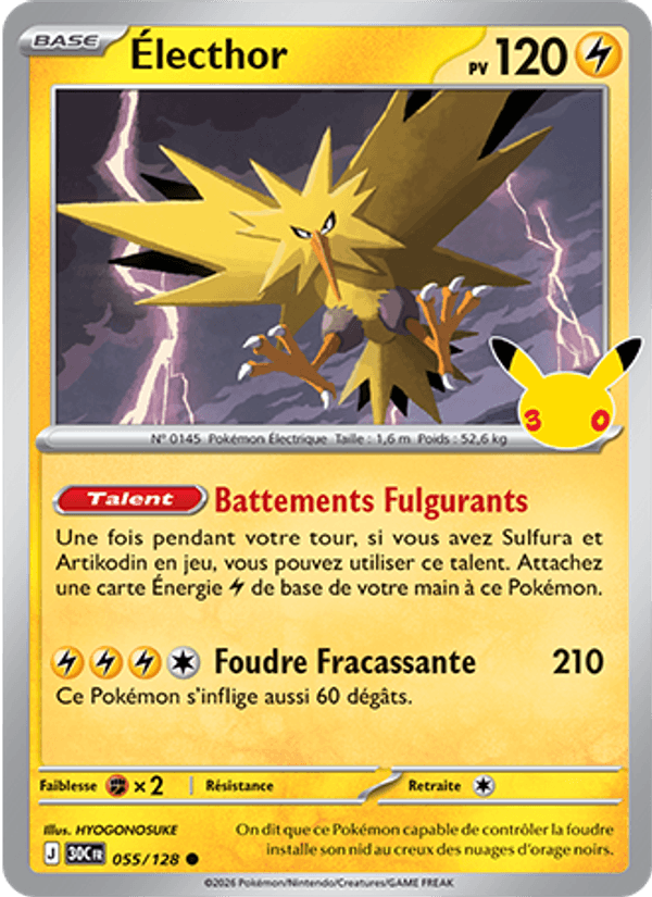 Électhor 055 — 30 Jahre (French Pokémon TCG card)