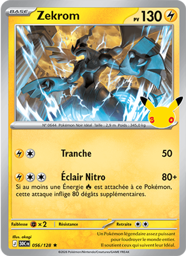 Zekrom 056 — 30 Jahre (French Pokémon TCG card)