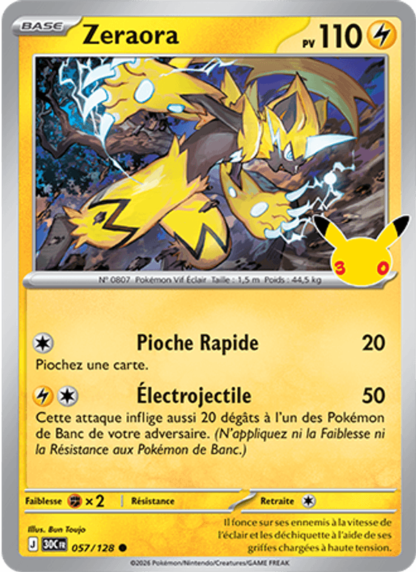 Zeraora 057 — 30 Jahre (French Pokémon TCG card)