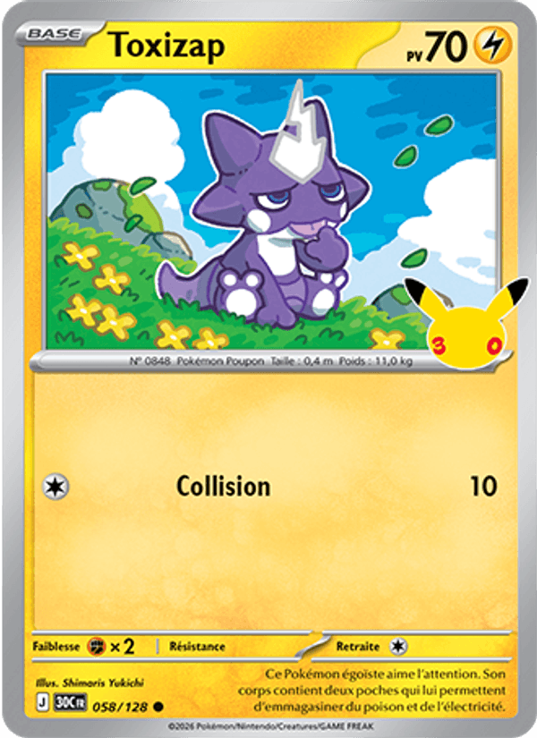 Toxizap 058 — 30 Jahre (French Pokémon TCG card)