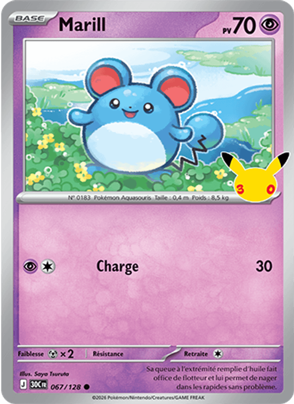 Marill 067 — 30 Jahre (French Pokémon TCG card)