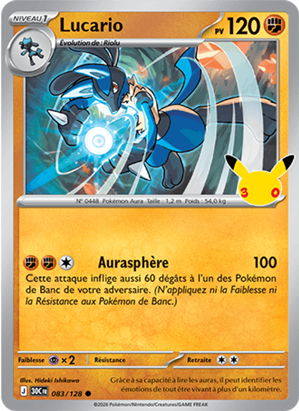 Lucario 083 — 30 Jahre (French Pokémon TCG card)