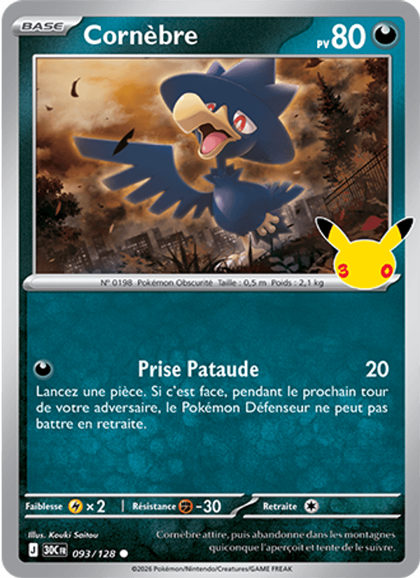 Cornèbre 093 — 30 Jahre (French Pokémon TCG card)