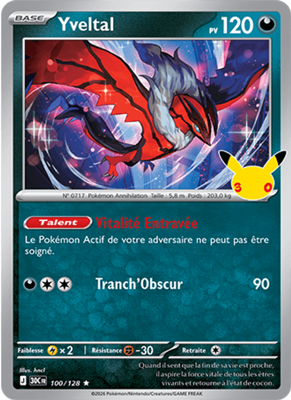 Yveltal 100 — 30 Jahre (French Pokémon TCG card)