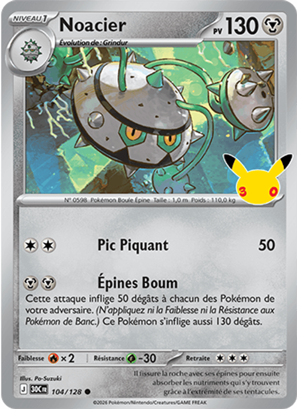 Noacier 104 — 30 Jahre (French Pokémon TCG card)