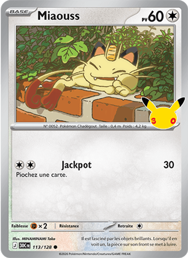 Miaouss 113 — 30 Jahre (French Pokémon TCG card)