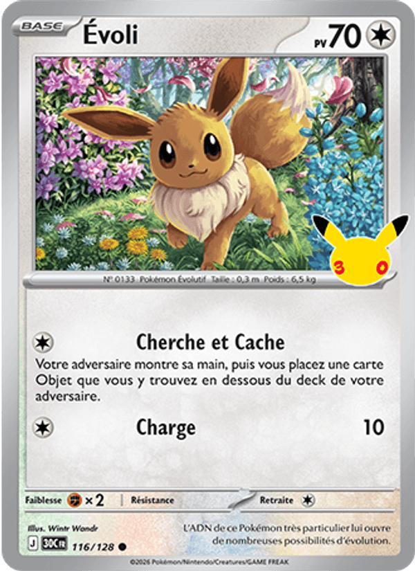 Évoli 116 — 30 Jahre (French Pokémon TCG card)
