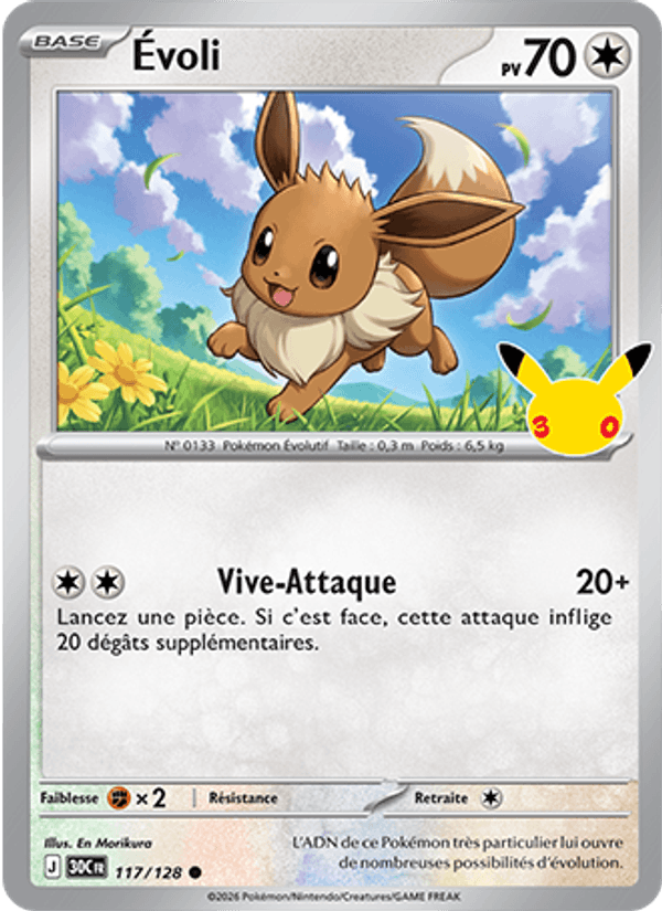 Évoli 117 — 30 Jahre (French Pokémon TCG card)