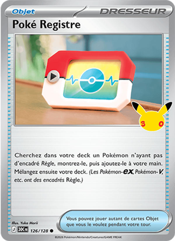 Poké Registre 126 — 30 Jahre (French Pokémon TCG card)