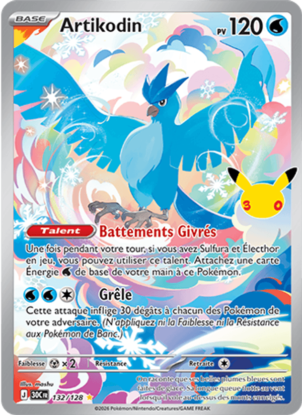 Artikodin 132 — 30 Jahre (French Pokémon TCG card)