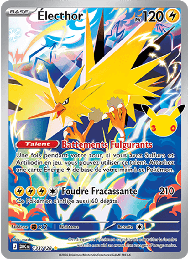 Électhor 133 — 30 Jahre (French Pokémon TCG card)