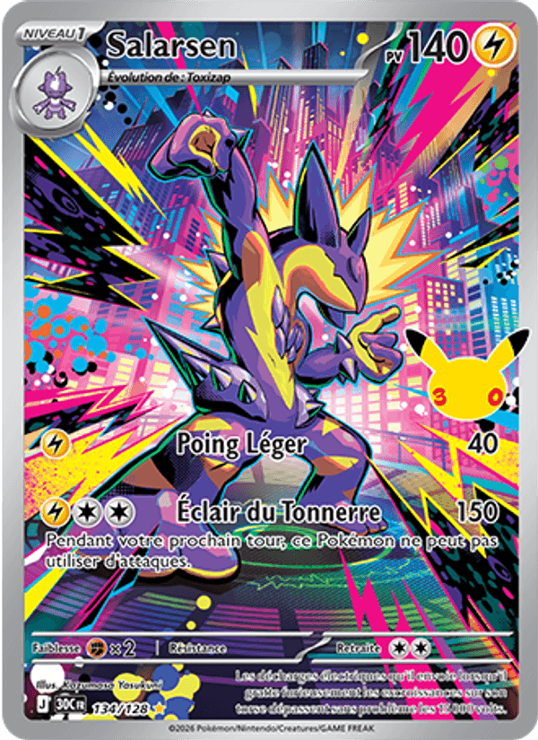 Salarsen 134 — 30 Jahre (French Pokémon TCG card)
