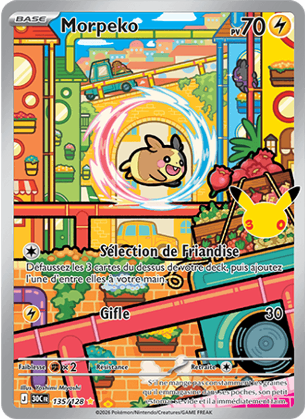 Morpeko 135 — 30 Jahre (French Pokémon TCG card)