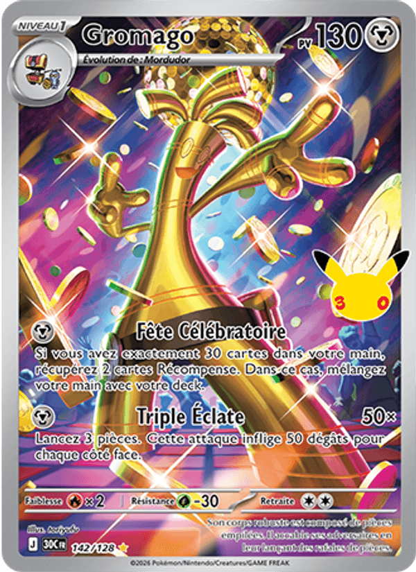 Gromago 142 — 30 Jahre (French Pokémon TCG card)