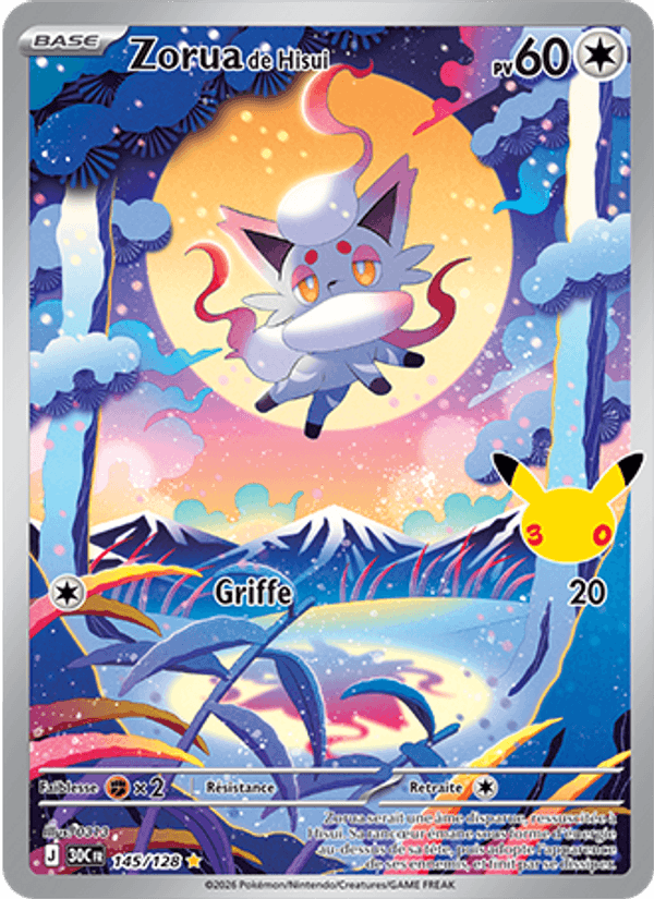 Zorua de Hisui 145 — 30 Jahre (French Pokémon TCG card)