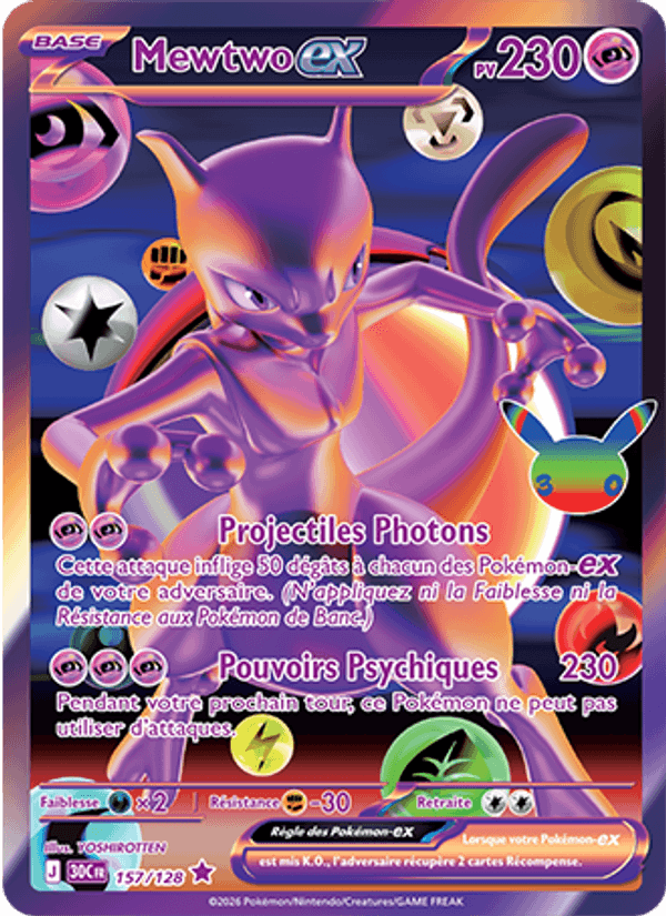 Mewtwo-ex 157 — 30 Jahre (French Pokémon TCG card)