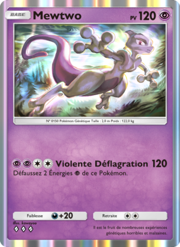 Mewtwo 128 — Genetic Apex (French Pokémon TCG card)