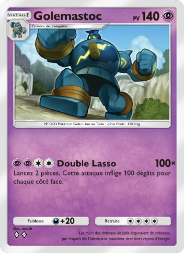 Golemastoc 136 — Genetic Apex (French Pokémon TCG card)