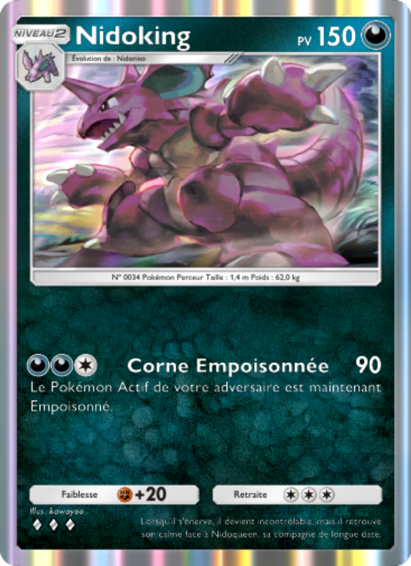Nidoking 171 — Genetic Apex (French Pokémon TCG card)
