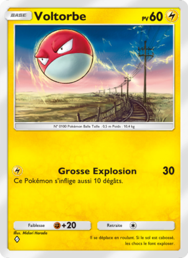 Voltorbe 054 — Space-Time Smackdown (French Pokémon TCG card)