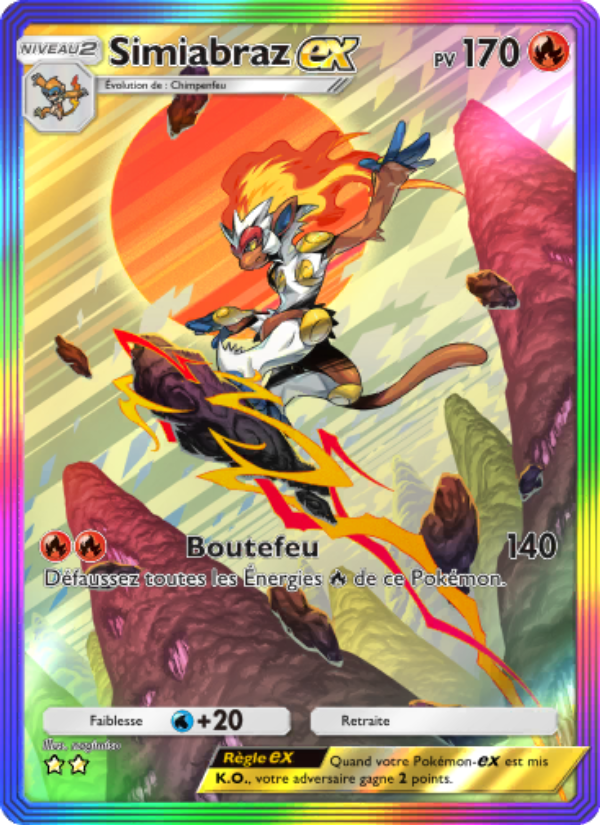 Simiabraz-ex 197 — Space-Time Smackdown (French Pokémon TCG card)