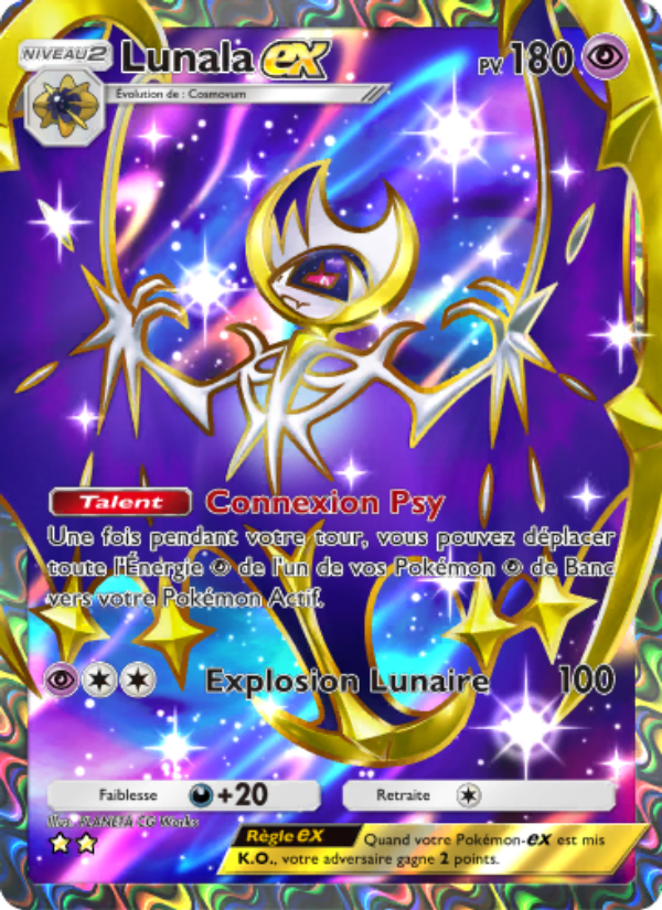 Lunala-ex 186 — Celestial Guardians (French Pokémon TCG card)