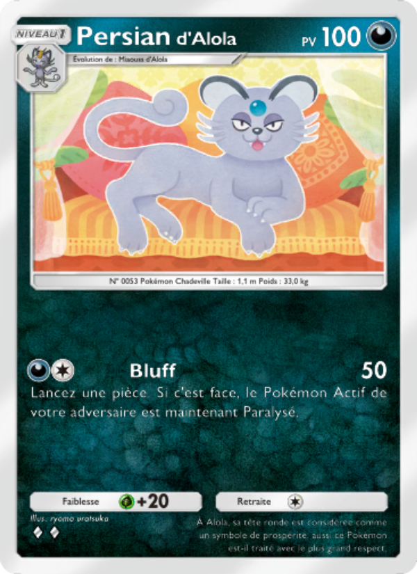 Persian d'Alola 038 — Extradimensional Crisis (French Pokémon TCG card)
