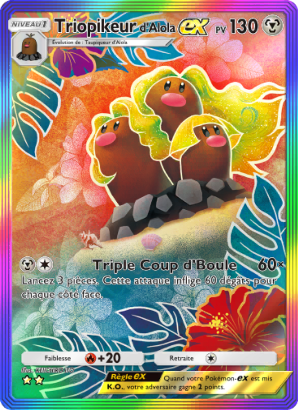 Triopikeur d'Alola-ex 087 — Extradimensional Crisis (French Pokémon TCG card)