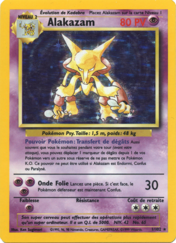 Alakazam 1 — Base Set (French Pokémon TCG card)