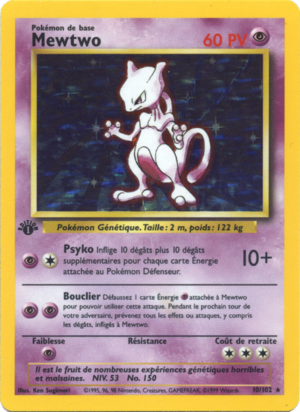 Mewtwo 10 — Base Set (French Pokémon TCG card)