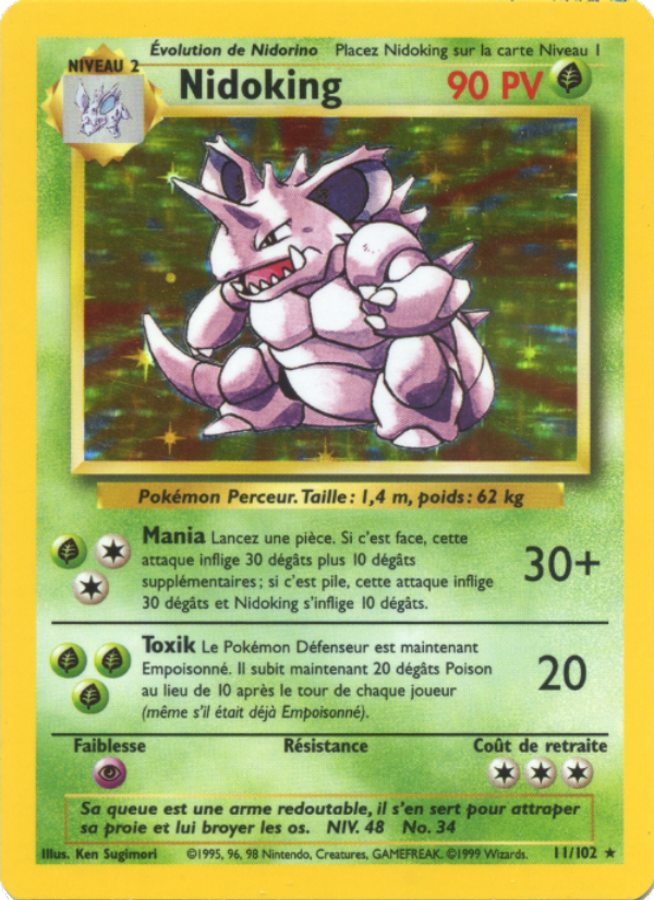 Nidoking 11 — Base Set (French Pokémon TCG card)