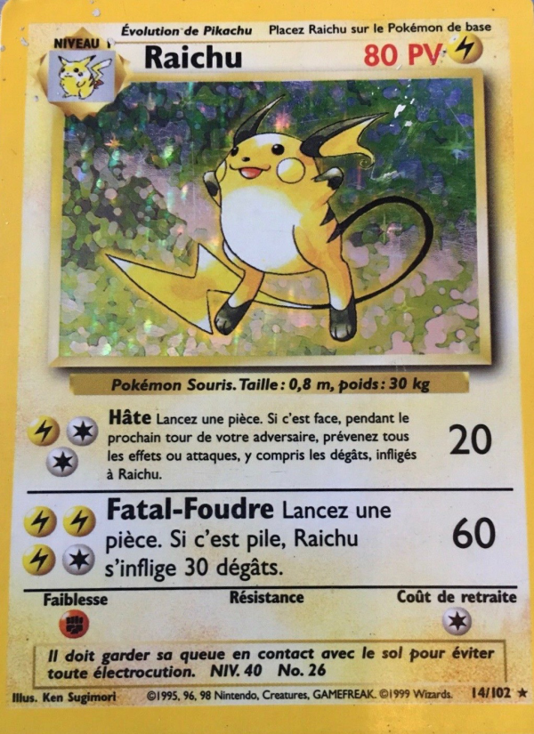 Raichu 14 — Base Set (French Pokémon TCG card)